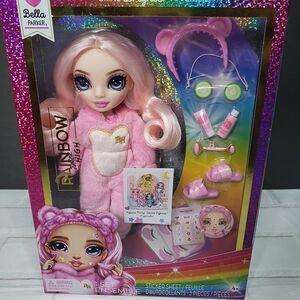 NEW Rainbow High Pink PJ Party Bella Parker Posable Doll 9" Girls Toy
